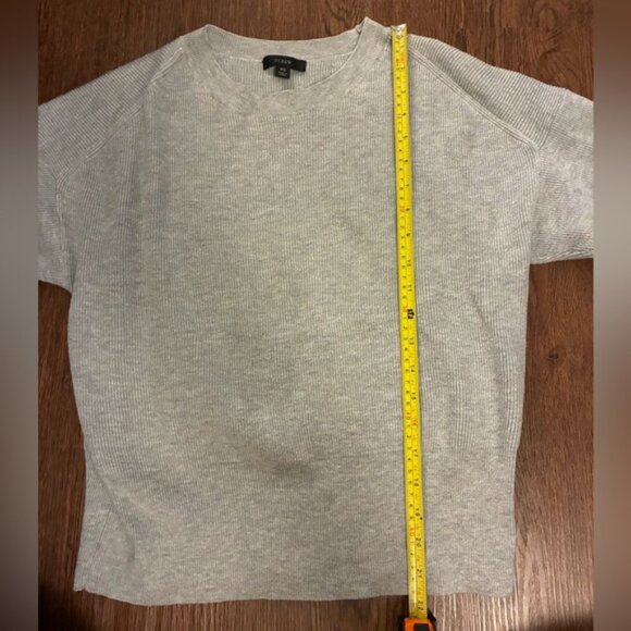 J. Crew Light Gray Balloon-Sleeve Crewneck Sweater - Size XS - Picture 5 of 6